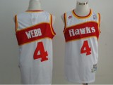 NBA Atlanta Hawks #4 Webb White Throwback Jersey