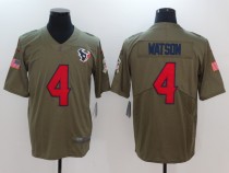 Mens Houston Texans #4 Watson Olive Salute to Service Limited Jersey