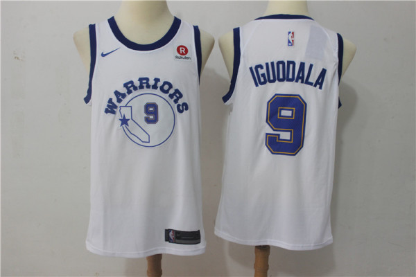 Nike NBA Golden State Warriors #9 Iguodala White Game Jersey