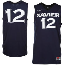 Nike Xavier Musketeers #12 Basketball Jersey Navy Blue