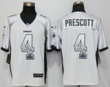 NEW Nike Dallas Chargers 4 Prescott Drift Fashion White Elite Jersey