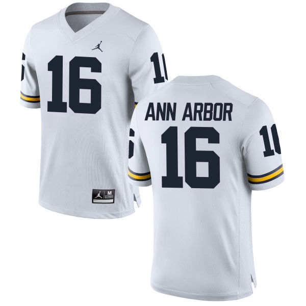 NCAA Basketball Michigan Wolverines #16 Ann Arbor College White Jersey