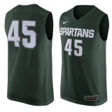 NCAA Michigan State Spartans #45 Nike Replica Basketball Jersey - Green