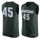 NCAA Michigan State Spartans #45 Nike Replica Basketball Jersey - Green