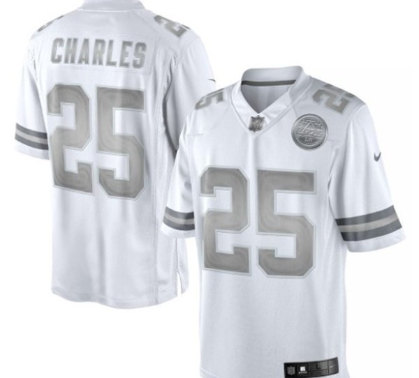 NFL Kansas City Chiefs #25 Charles Platinum Jersey