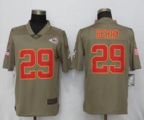 New Nike Kansas City Chiefs 29 Berry Olive Salute To Service Limited Jersey