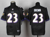 Nike Baltimore Ravens #23 Brown Black Elite Jersey