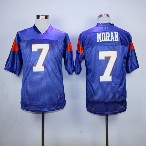 NCAA Mountain State #7 Alex Moran Blue Football Movie Blue Jersey
