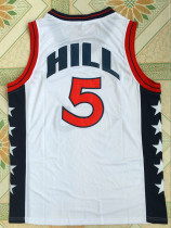 NBA Olympics Team USA Mens #5 Grant Hill White Stitched Jersey
