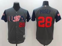 2017 World Baseball USA #28 Posey Grey Classic Jersey