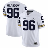NCAA Michigan Wolverines #96 Glasgow White Football Jersey