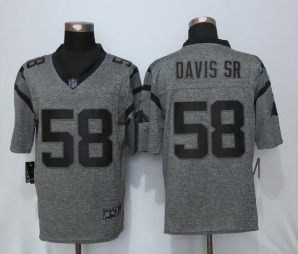 NEW Nike Carolina Panthers 58 Davis sr Gray Mens Gridiron Gray Limited Jersey