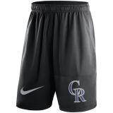 33Mens Colorado Rockies Nike Black Dry Fly Shorts