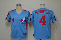 Mlb Montreal Expos 4 Deshields Blue Throwback Jerseys