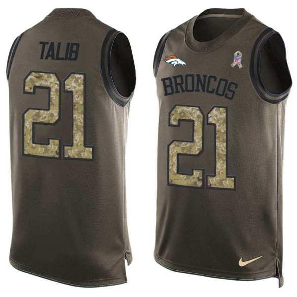 NFL Denver Broncos #21 Talib Limited Green Salute to Service Tank Top