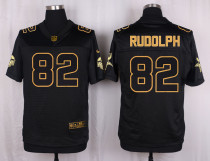 Mens Minnesota Vikings #82 Rudolph Pro Line Black Gold Collection Jersey