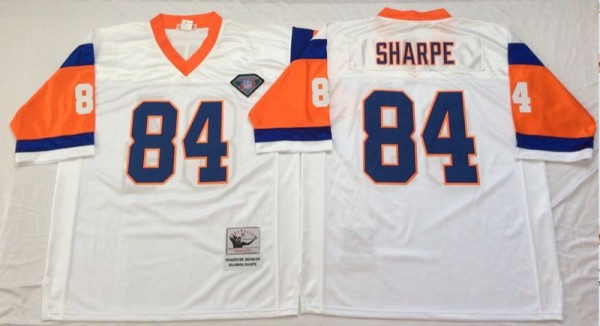 NFL Denver Broncos #84 Sharpe White 75th Throwback Jersey