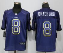 NEW Nike Dallas Vikings 8 Bradford Drift Fashion Purple Elite Jerseys