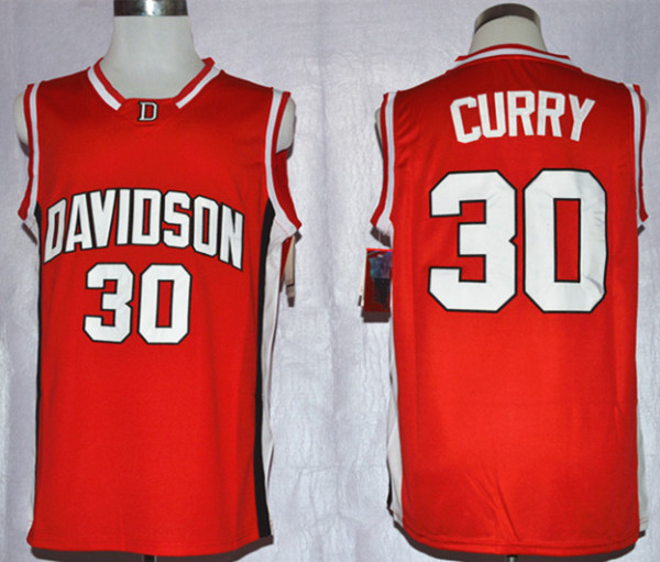 NCAA Davidson Wildcat Wildcat #30 Stephen Curry Red Jersey