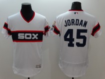 Majestic MLB Chicago White Sox #45 Jordan White Pullover Elite Jersey