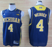 Adidas Michigan Wolverines Chirs Webber 4 Basketball Authentic Jerseys - Blue
