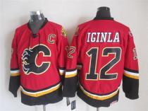 NHL Calgary Flames #12 Iginla Red Jersey with C Patch
