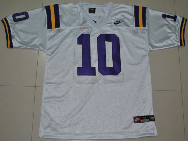Nike LSU Tigers Joseph Addai 10 White Throwback College Football Jersey