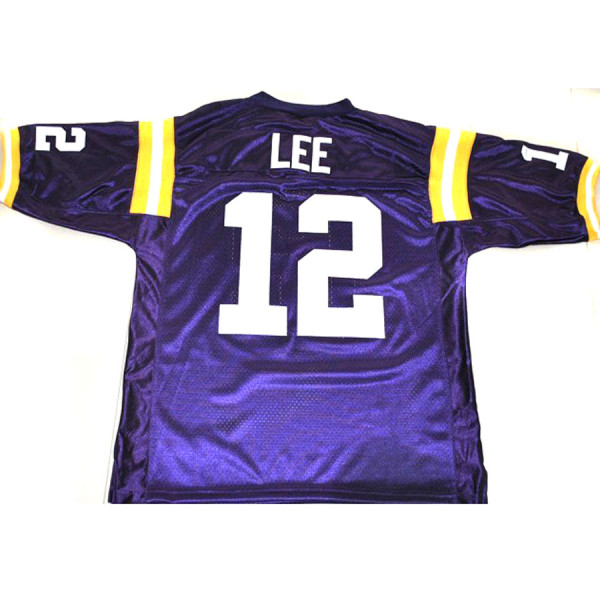 LSU Tigers#12 Jarrett Lee Purple College Football Jersey