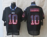 2014 New Nike New York Giants 10 Manning USA Flag Fashion Black Elite Jerseys