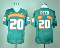 NCAA Nike Miami Hurricanes #20 ED Reed Green Jersey