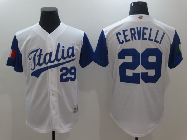 2017 World Baseball Italia 29 Cervelli White Classic Jersey