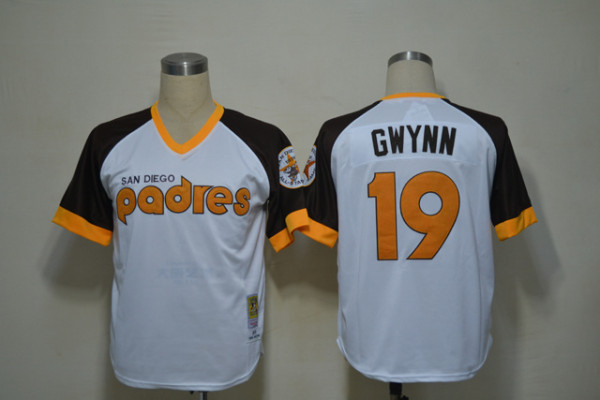 MLB San Diego Padres #19 Gwynn Throwback Jersey - White