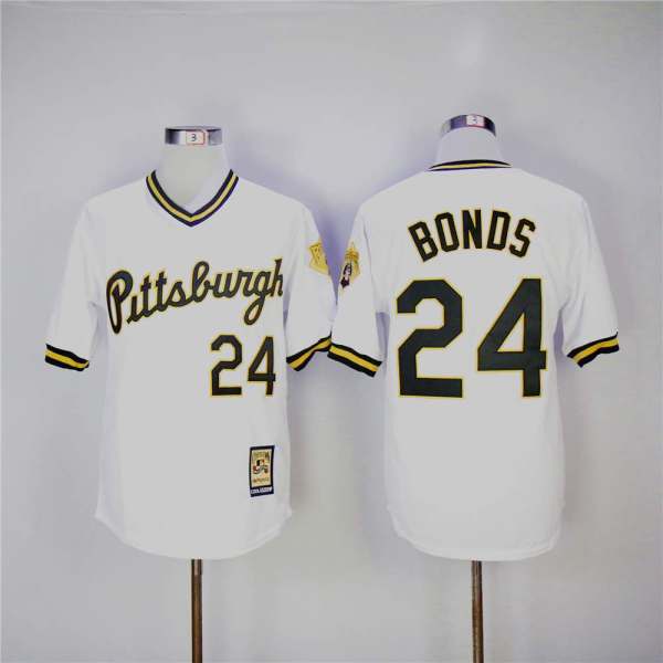 MLB Pittsburgh Pirates #24 Bonds White Throwback Pullover Jersey