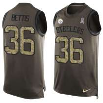 NFL Pittsburgh Steelers #36 Bettis Limited Green Salute to Service Tank Top