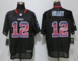 Nike New England Patriots 12 Brady Strobe Lights Out Black Elite Jerseys