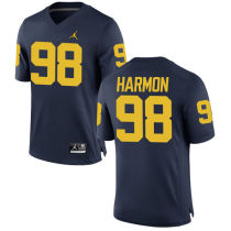 NCAA Basketball Michigan Wolverines #98 Harmon College Blue Jersey
