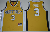 Wake Forest Demon Deacons Chris Paul 3 College Basketball Jersey - Gold