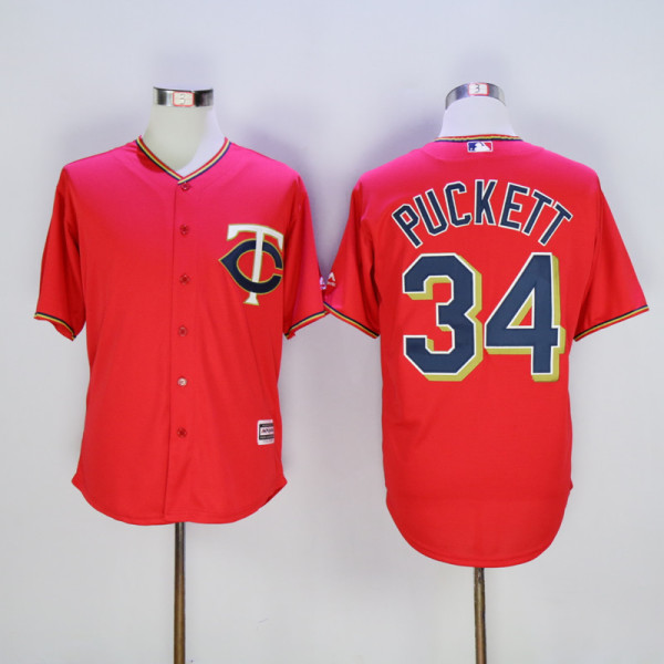 MLB Minnesota Twins #34 Puckett Red 2015 Jersey