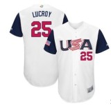2017 World Baseball USA #25 Lucroy White Classic Jersey