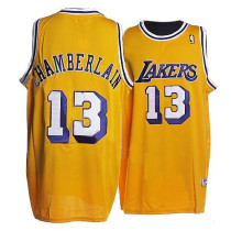 Yellow Wilt Chamberlain jersey, Los Angeles Lakers #13 Mitchell and Ness NBA Jersey