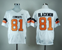 Justin Blackmon Jersey Oklahoma State Cowboys #81 White Pro Combat Nike NCAA Football Jersey