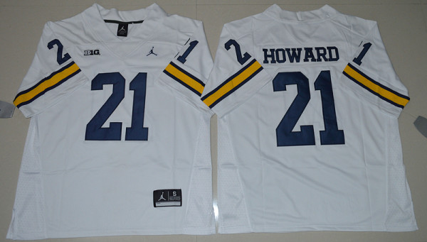 Jordan Brand Michigan Wolverines Desmond Howard 21 College Limited White Jersey