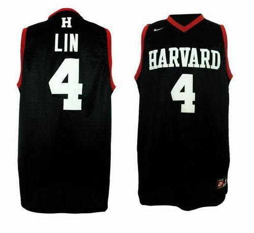 NCAA Harvard University #4 Jeremy Lin Black Jerseys