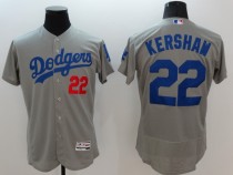 MLB Los Angeles Dodgers #22 Kershaw Grey Elite Majestic Jersey