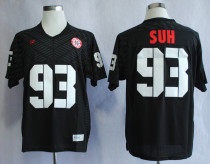 Nebraska Huskers Ndamukong Suh 93 Black Jersey
