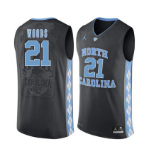 NCAA Basketball North Carolina #21 Woods Black College Jersey