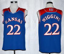 NCAA Kansas Jayhawks #22 Andrew Wiggins Blue Jersey