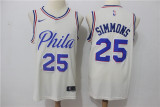 Nike NBA Philadelphia 76ers #25 Simmons Cream Jersey