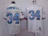 #34 Campbell white Houston Oilers Reebok Throwback jersey