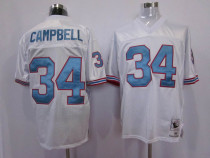 #34 Campbell white Houston Oilers Reebok Throwback jersey